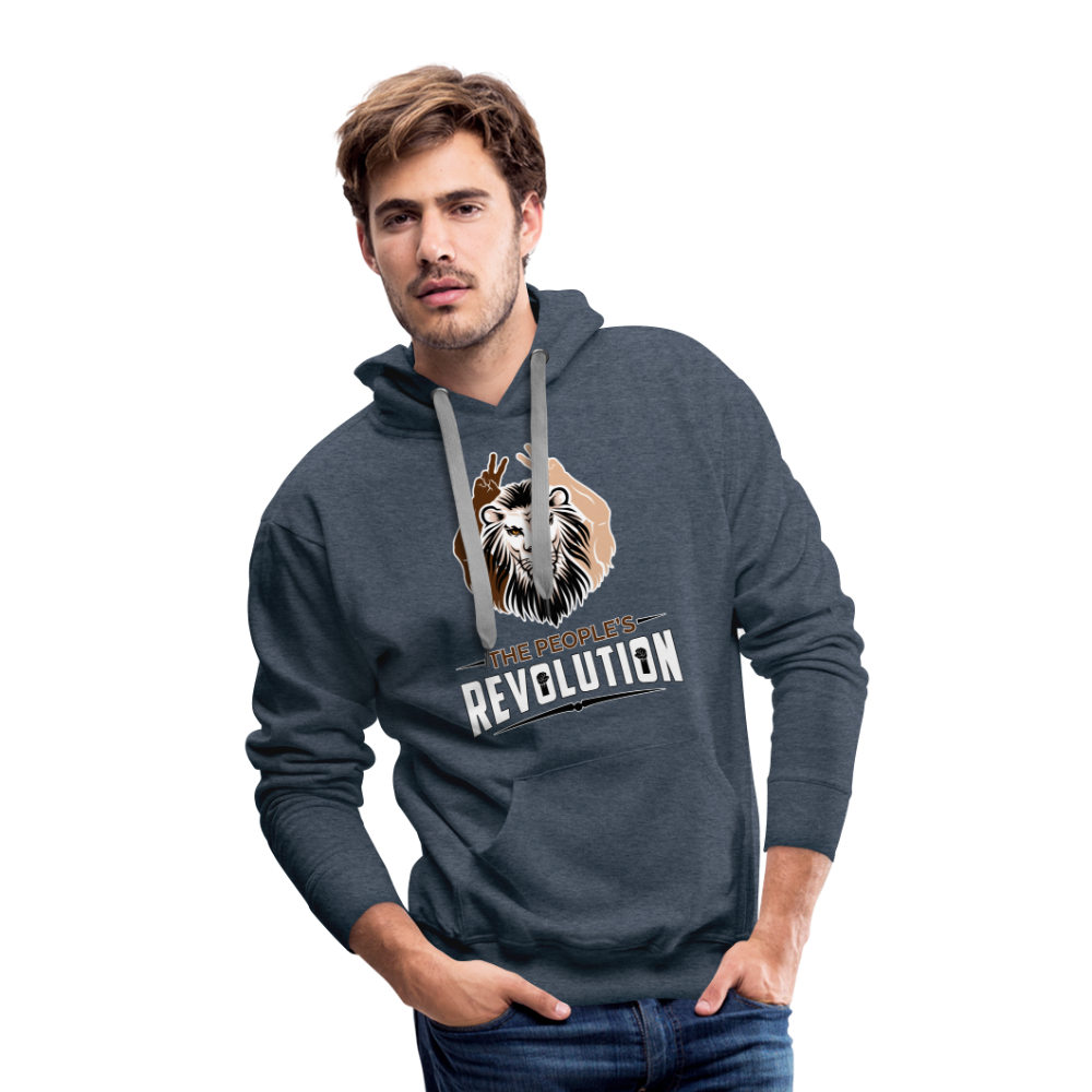 Men’s Premium Hoodie - White TPR Logo - heather denim