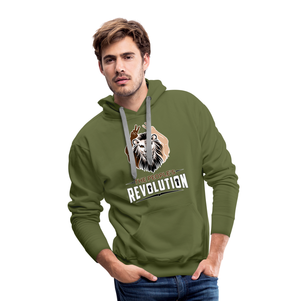 Men’s Premium Hoodie - White TPR Logo - olive green