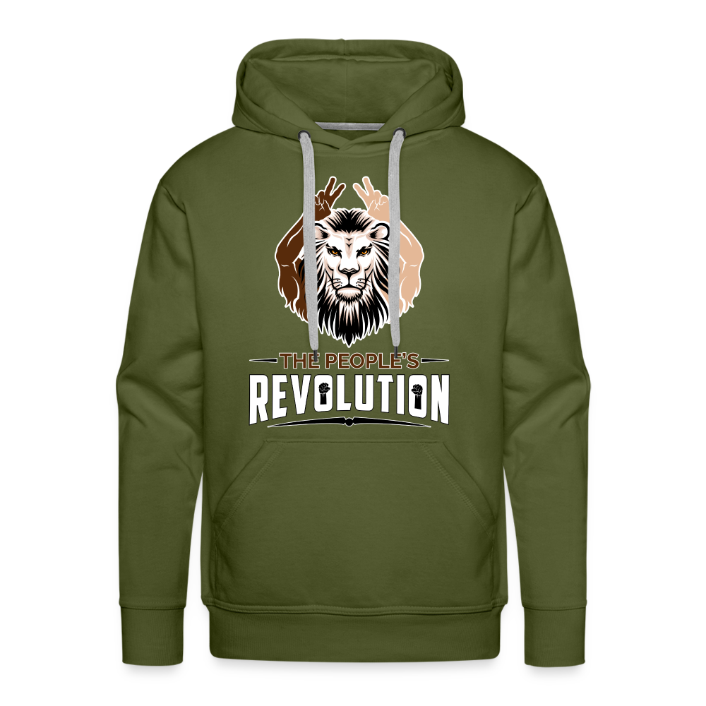 Men’s Premium Hoodie - White TPR Logo - olive green