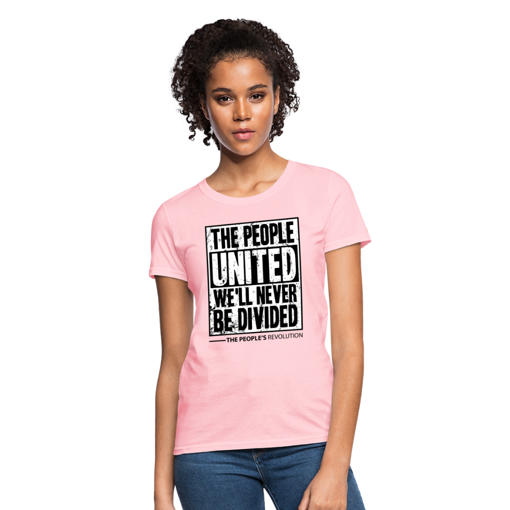Women's Tee - The People, UNITED, We'll Never Be Divided - pink