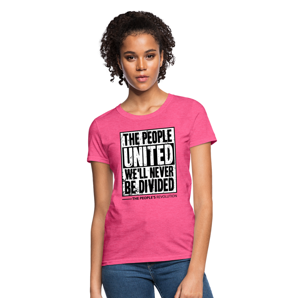 Women's Tee - The People, UNITED, We'll Never Be Divided - heather pink