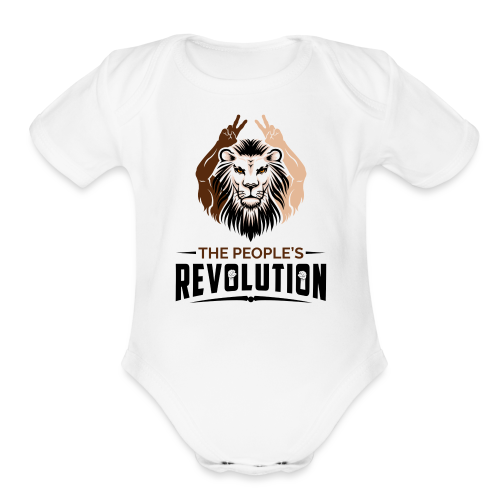 Organic Short Sleeve Baby Bodysuit - white