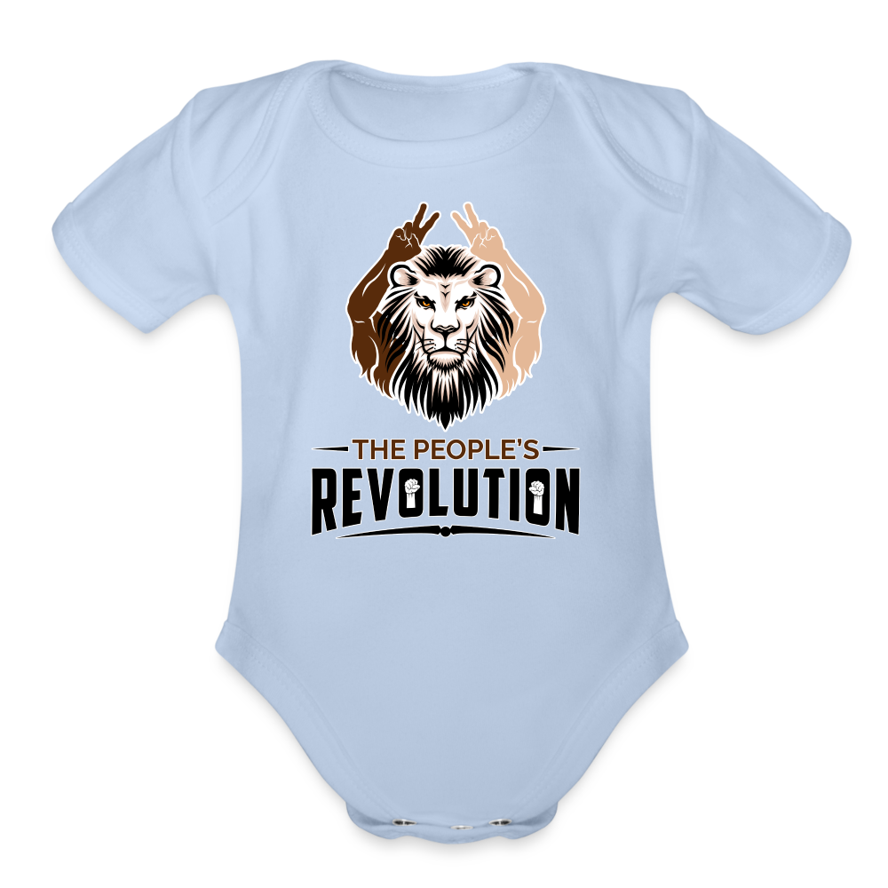 Organic Short Sleeve Baby Bodysuit - sky