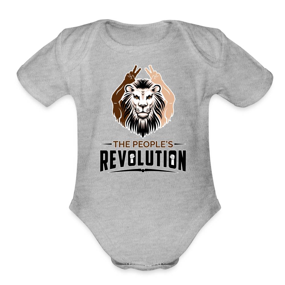 Organic Short Sleeve Baby Bodysuit - heather grey