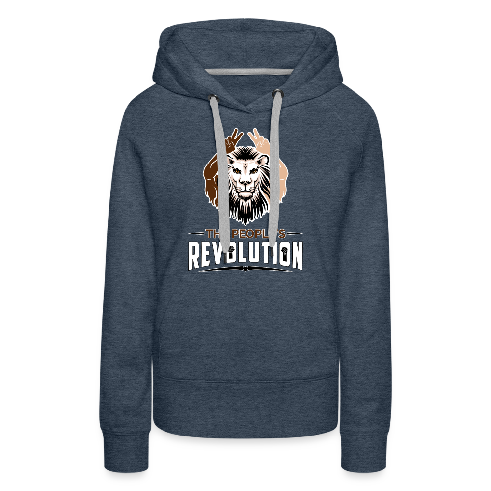 Women’s Premium Hoodie - White TPR Logo - heather denim