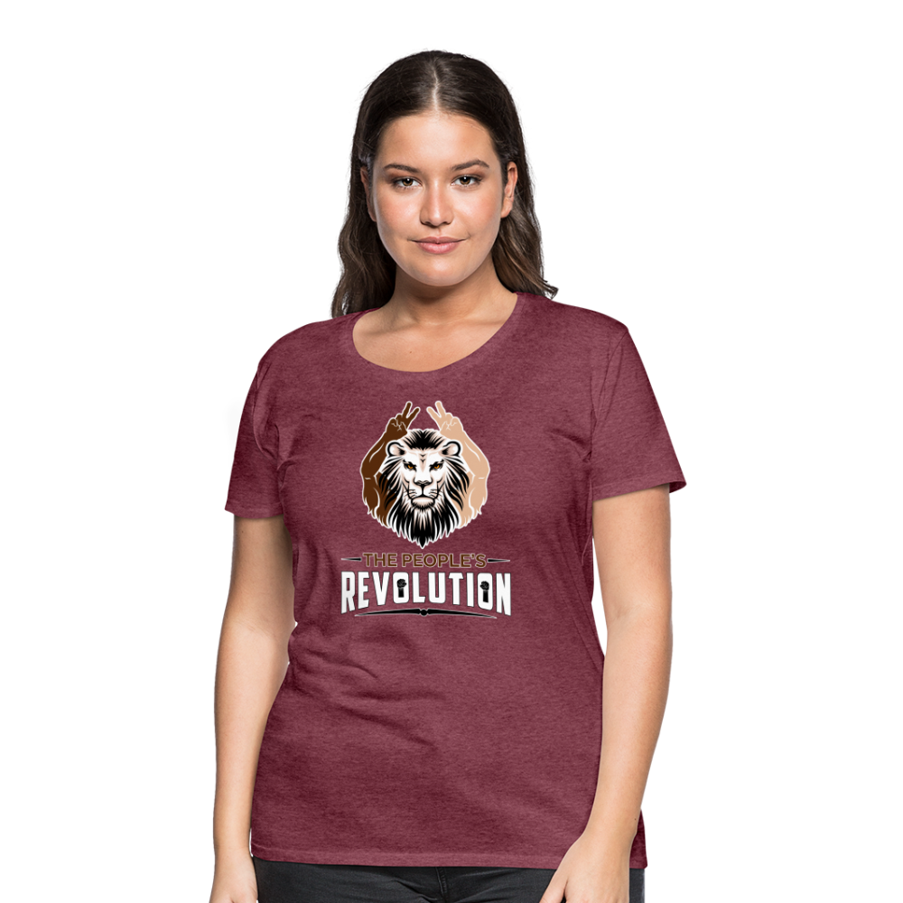 Women’s Premium T-Shirt - White TPR Logo - heather burgundy