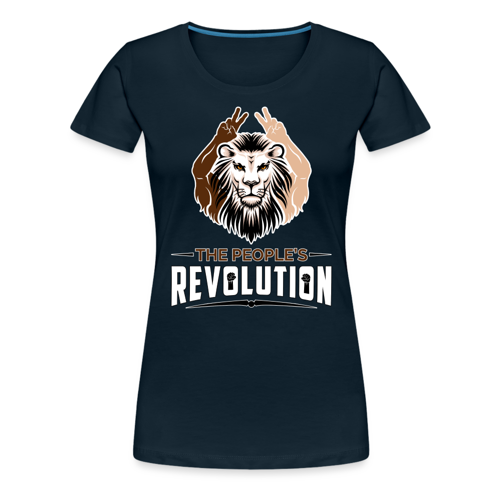 Women’s Premium T-Shirt - White TPR Logo - deep navy