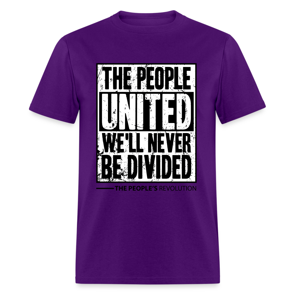 Unisex Classic Tee - The People, UNITED, We'll Never Be Divided - purple
