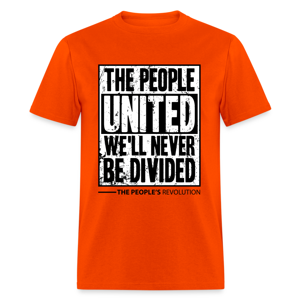Unisex Classic Tee - The People, UNITED, We'll Never Be Divided - orange