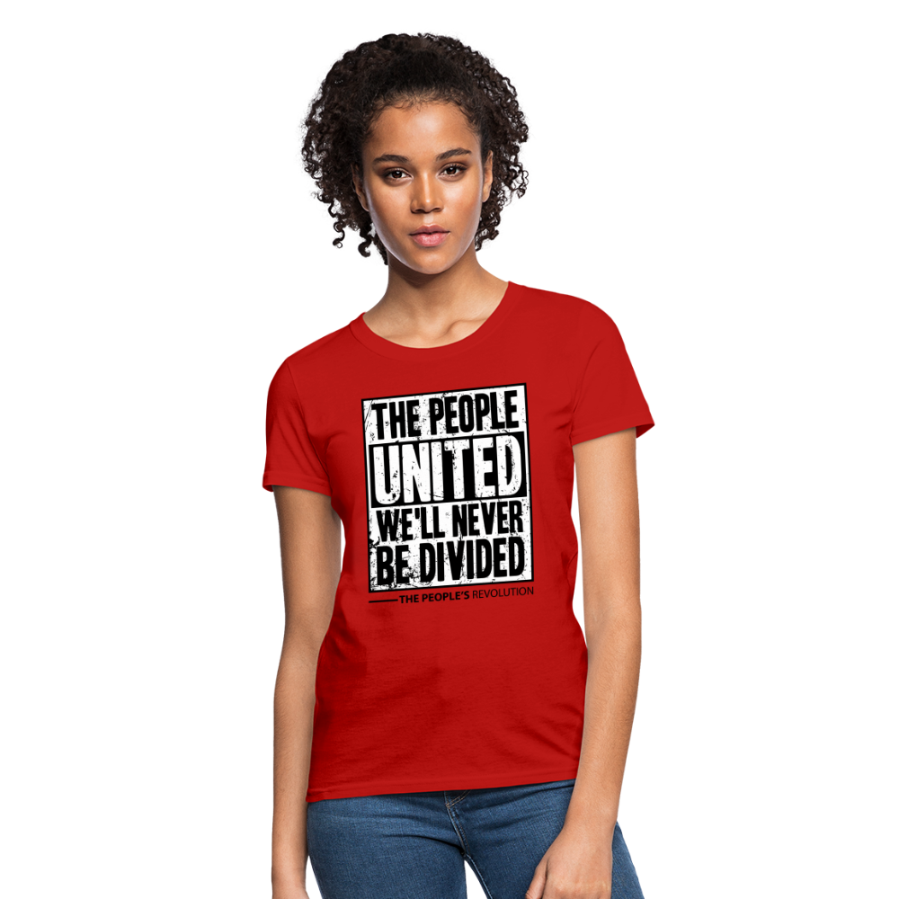 Women's Tee - The People, UNITED, We'll Never Be Divided - red