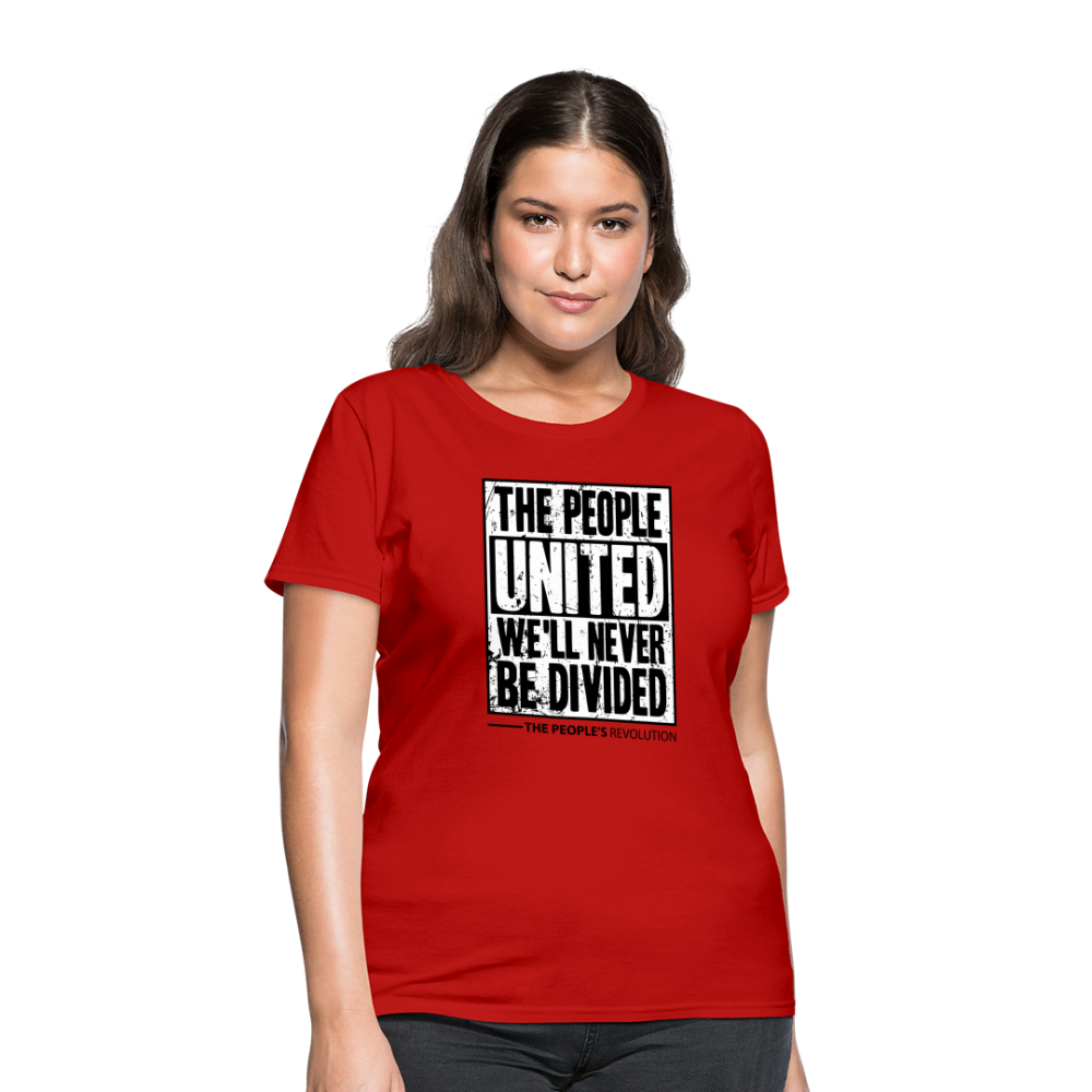 Women's Tee - The People, UNITED, We'll Never Be Divided - red