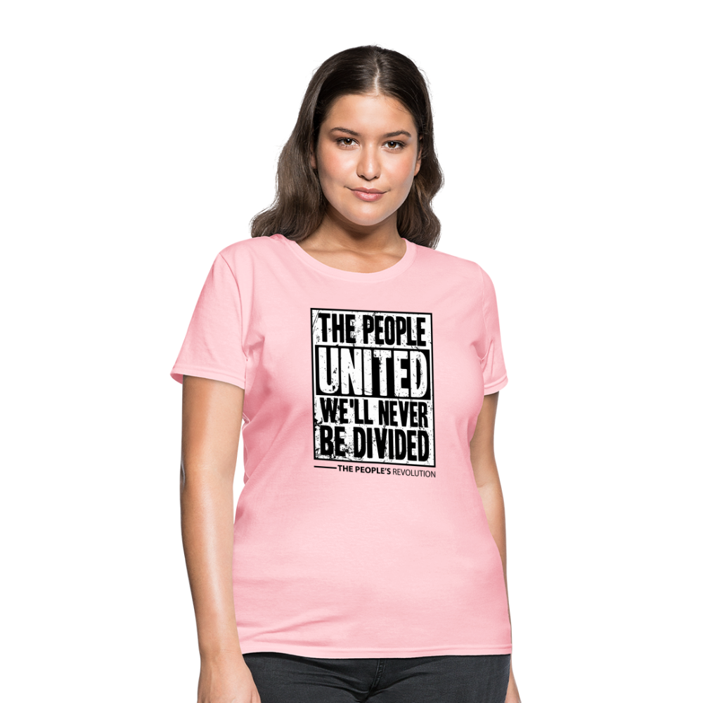 Women's Tee - The People, UNITED, We'll Never Be Divided - pink