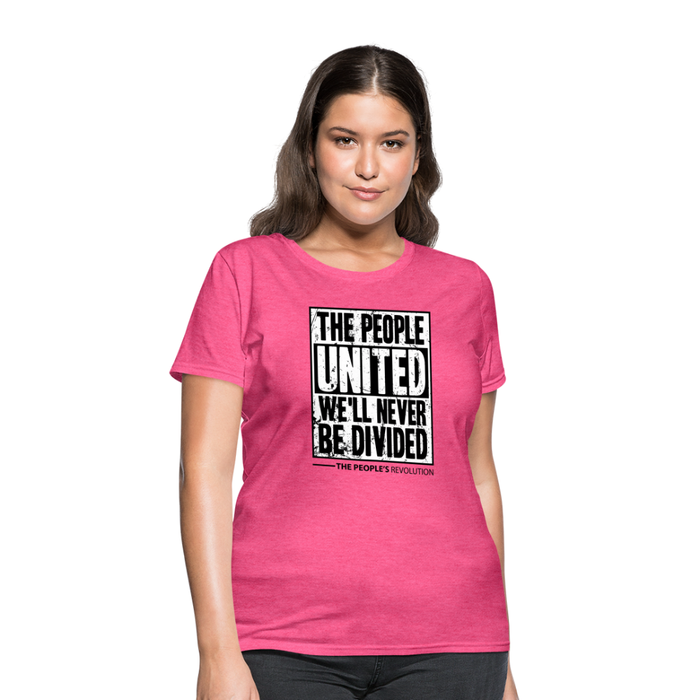 Women's Tee - The People, UNITED, We'll Never Be Divided - heather pink