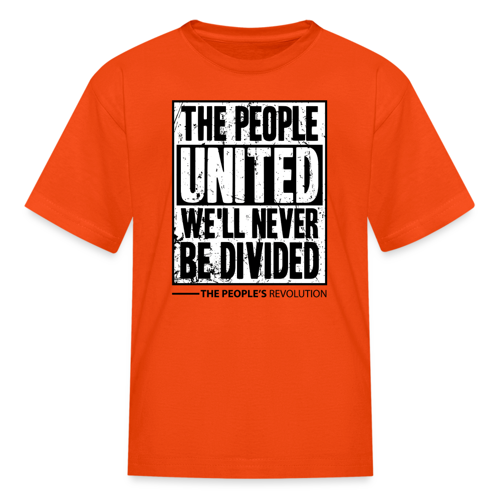 Kids' T-Shirt - The People, UNITED, We'll Never Be Divided - orange