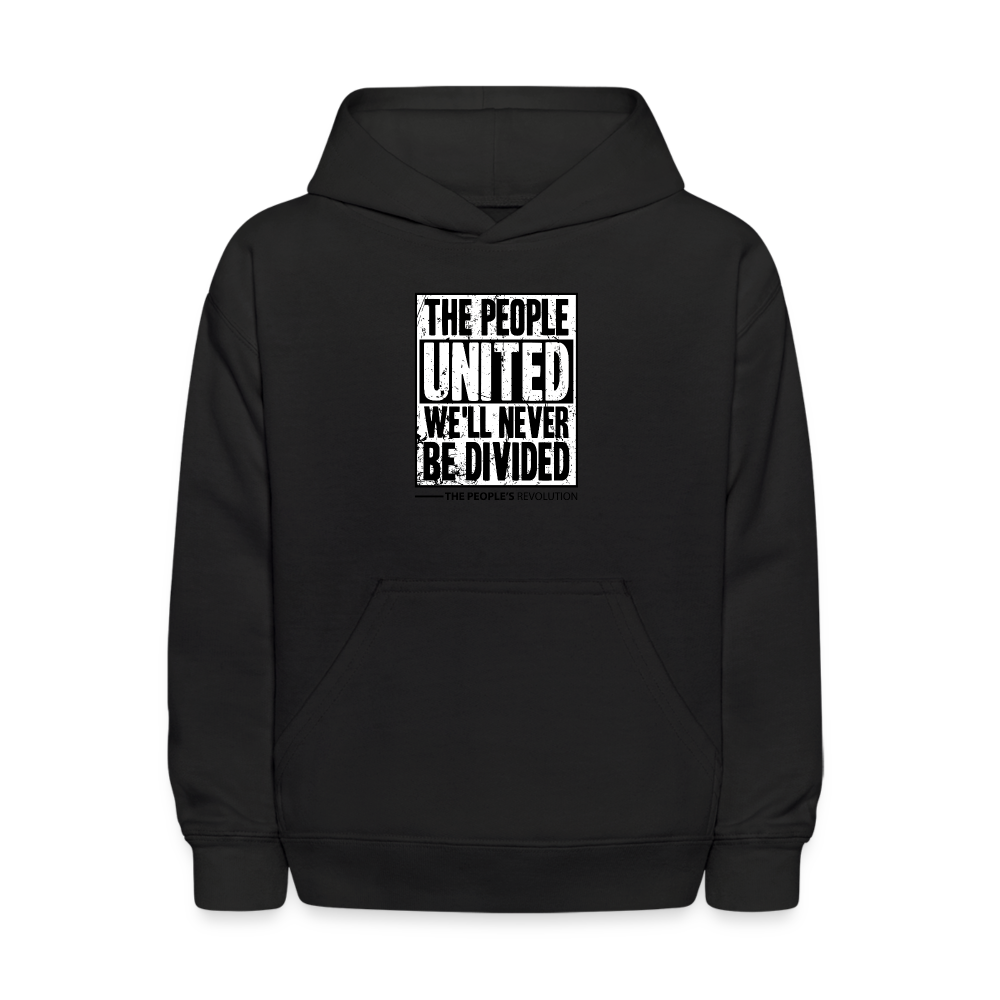 Kids' Hoodie - The People, UNITED, We'll Never Be Divided - black