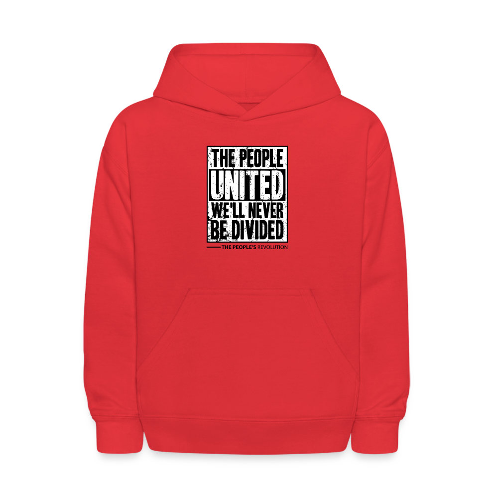 Kids' Hoodie - The People, UNITED, We'll Never Be Divided - red