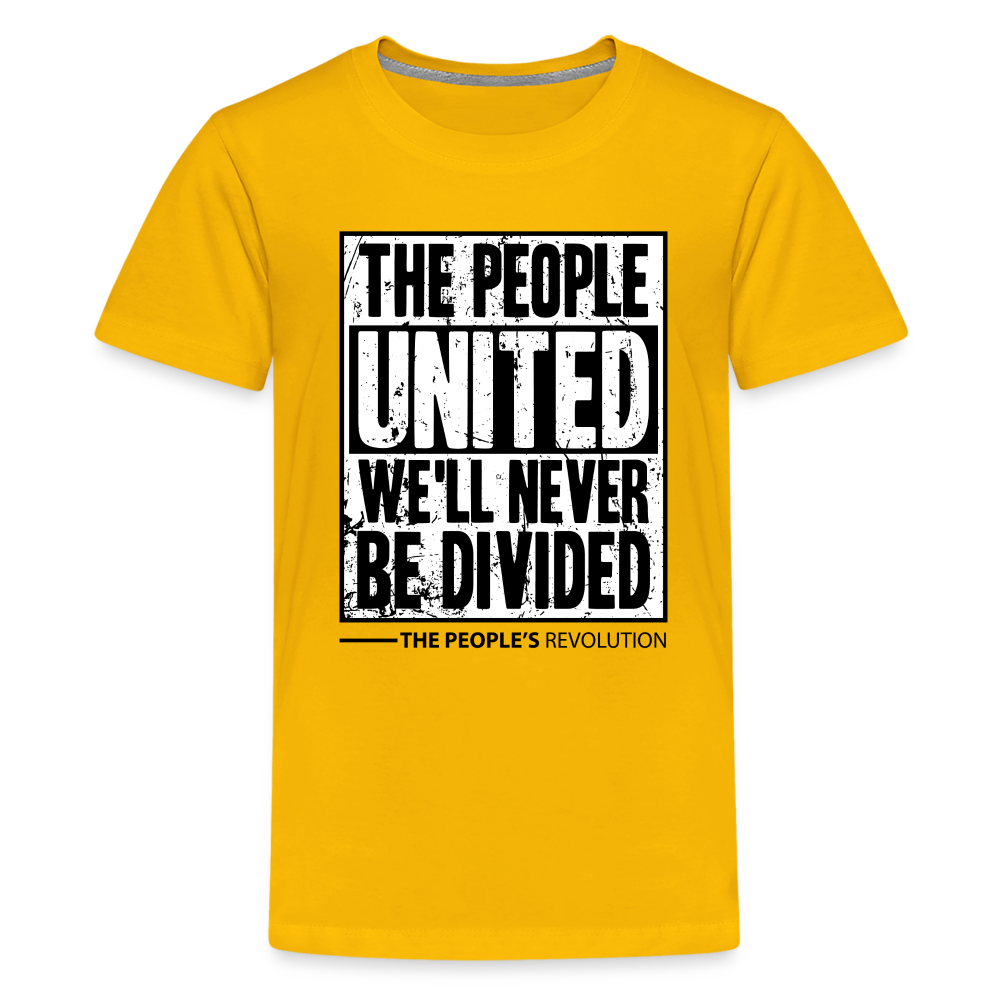 Kids' Premium Tee - The People, UNITED, We'll Never Be Divided - sun yellow
