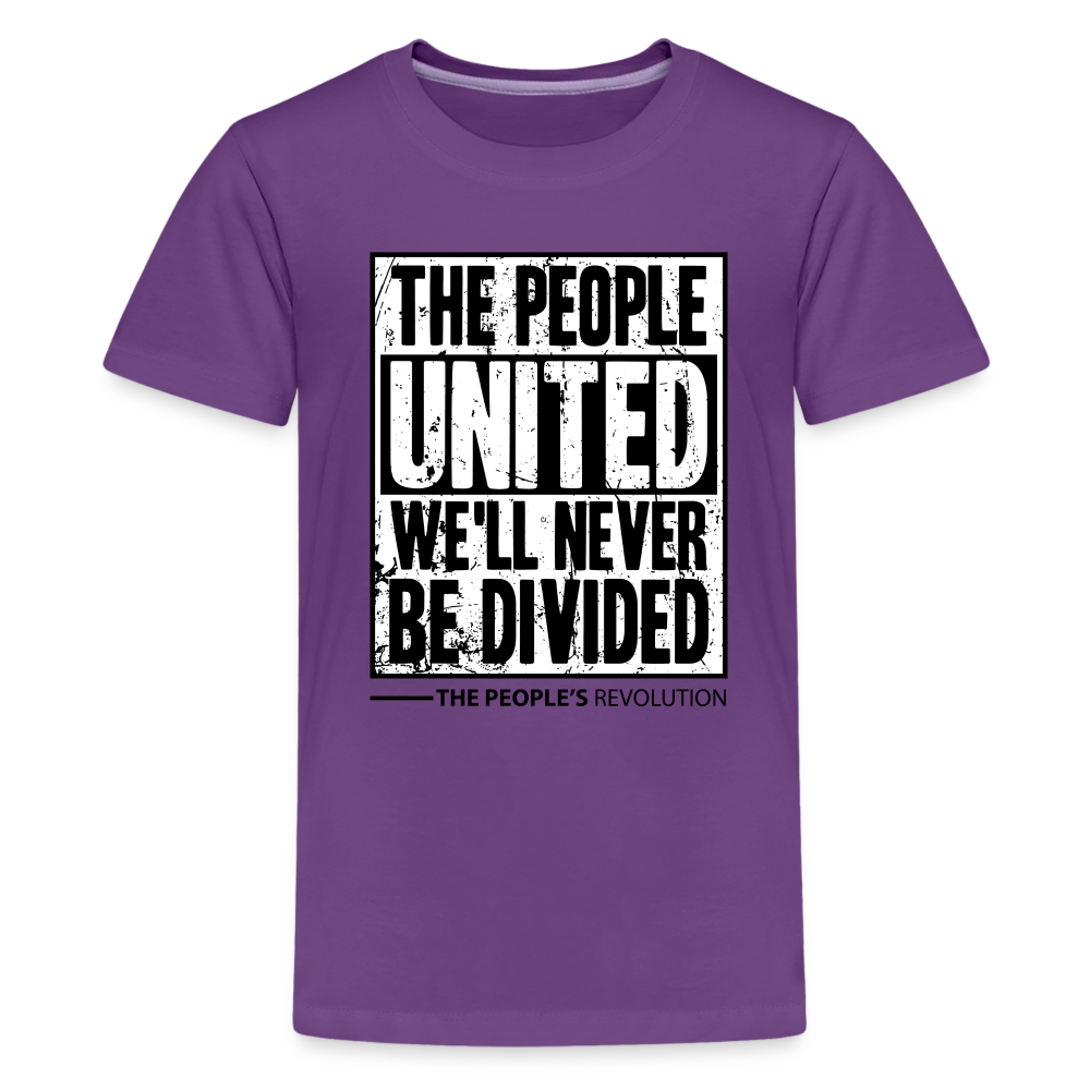 Kids' Premium Tee - The People, UNITED, We'll Never Be Divided - purple