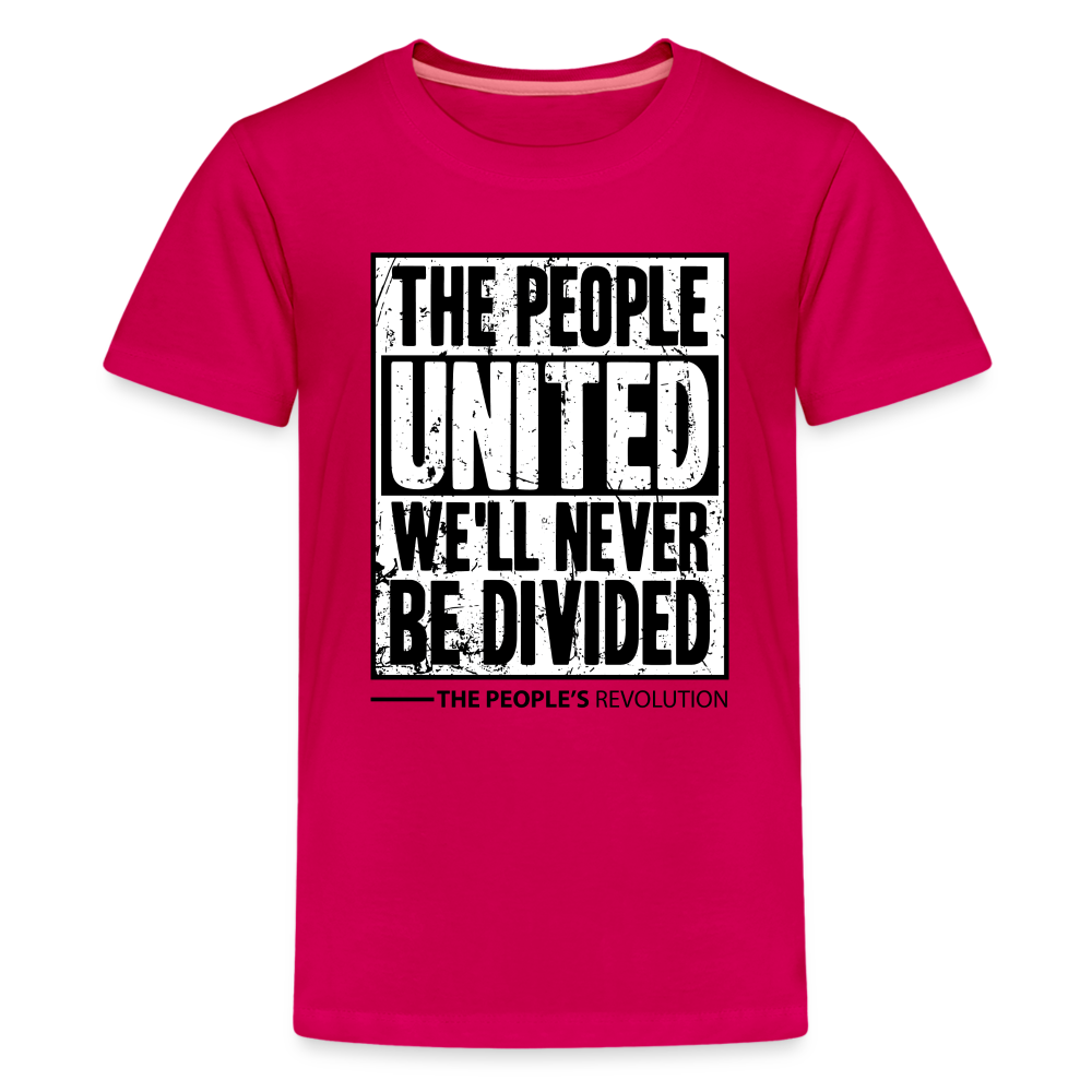 Kids' Premium Tee - The People, UNITED, We'll Never Be Divided - dark pink