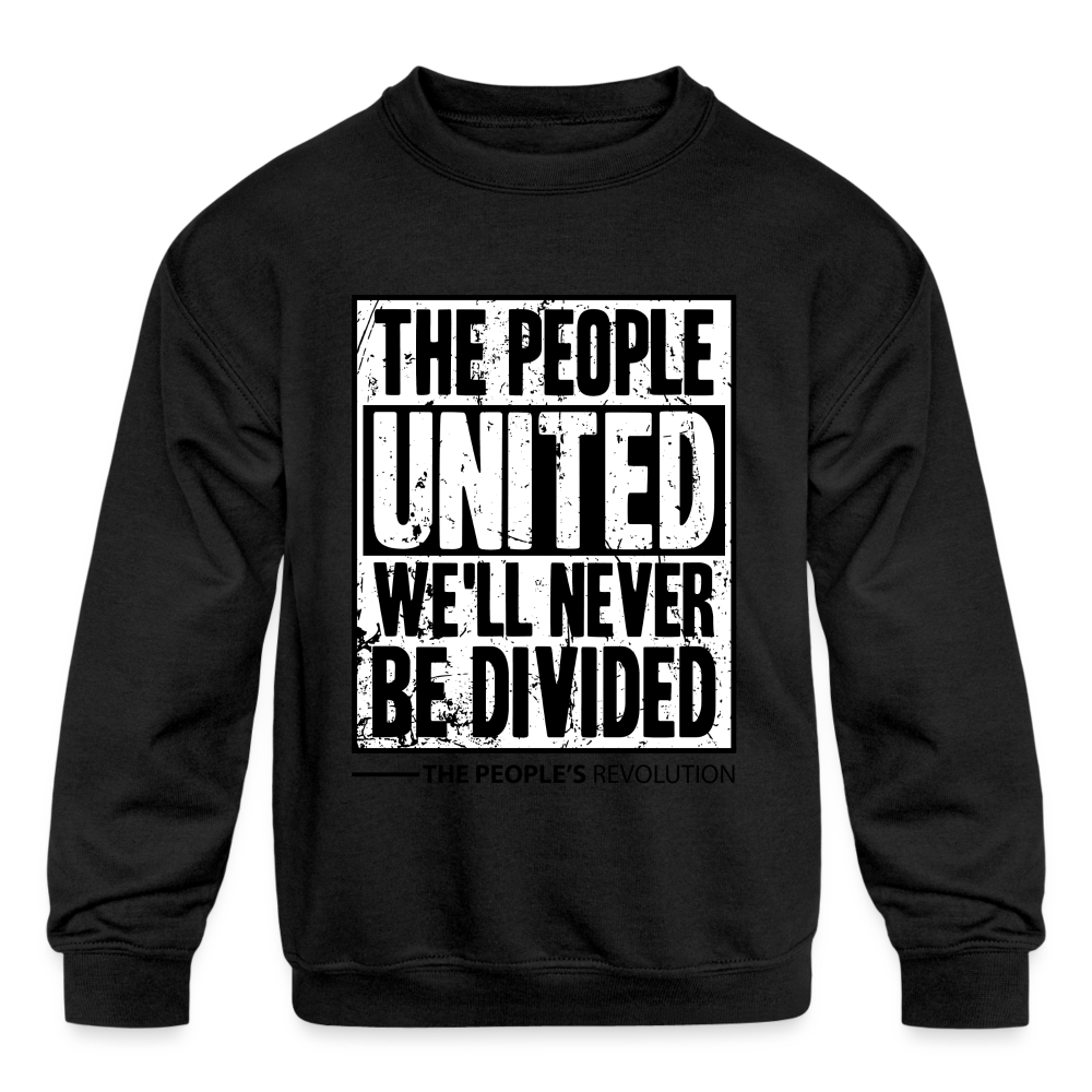 Kids' Sweatshirt - The People, UNITED, We'll Never Be Divided - black
