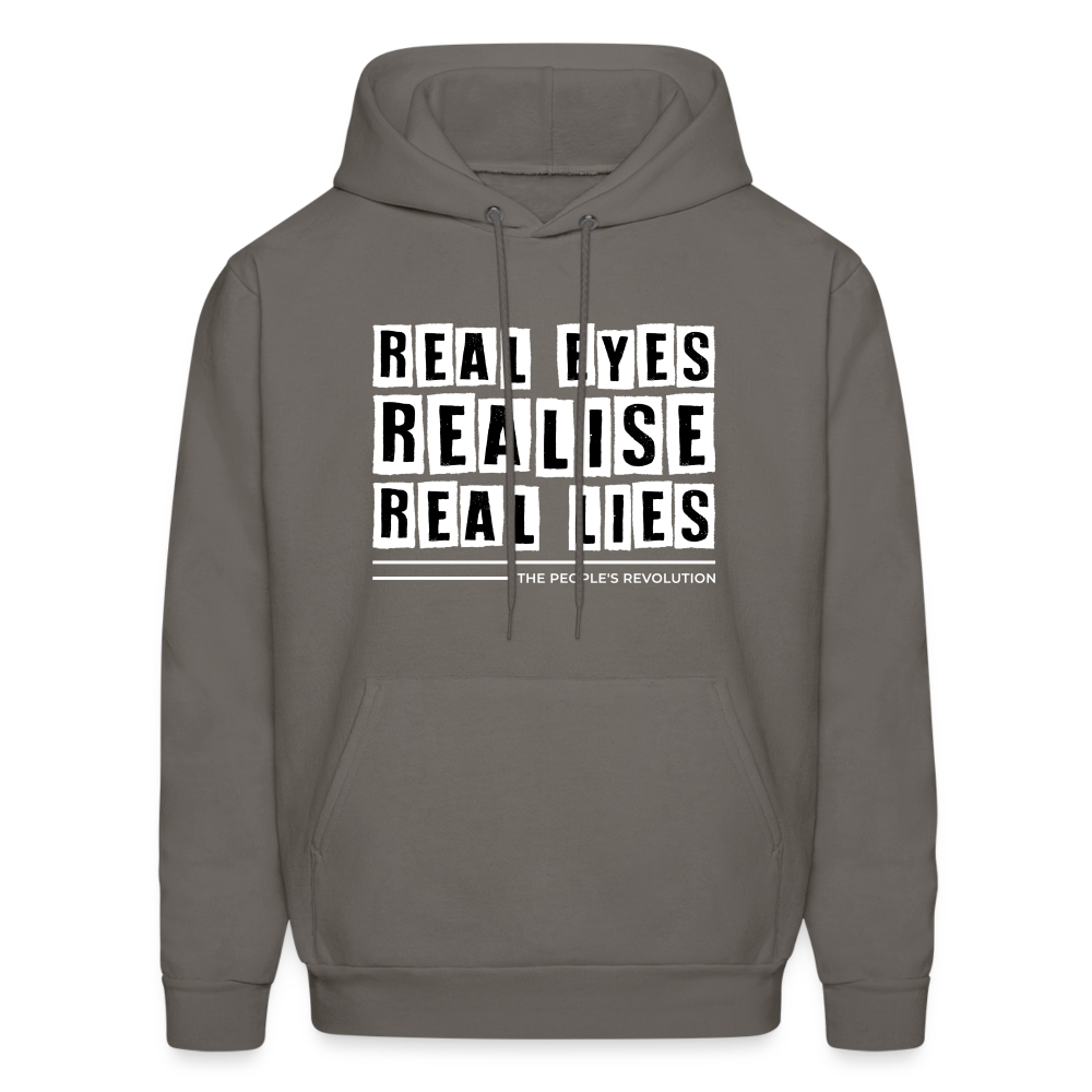 Unisex Hoodie - Real Eyes, Realise, Real Eyes - asphalt gray
