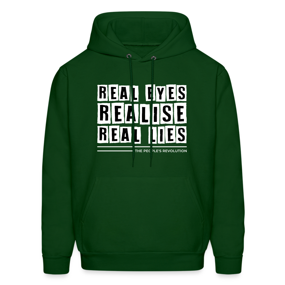 Unisex Hoodie - Real Eyes, Realise, Real Eyes - forest green