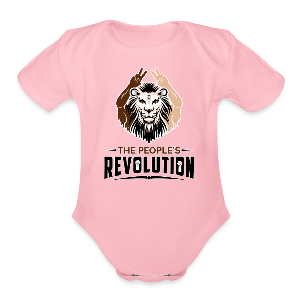 Organic Short Sleeve Baby Bodysuit - light pink