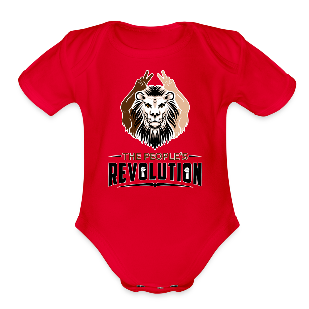 Organic Short Sleeve Baby Bodysuit - red